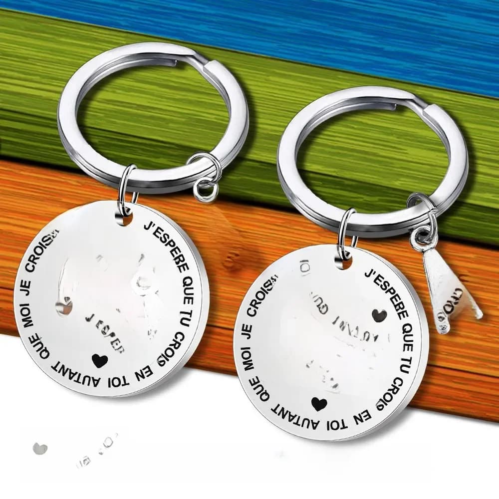 Porte clef A MON Fils A MA Fille à mon fils fille je t'aime pour toujours cadeau inspirant porte-clés en acier bijoux de noël noel