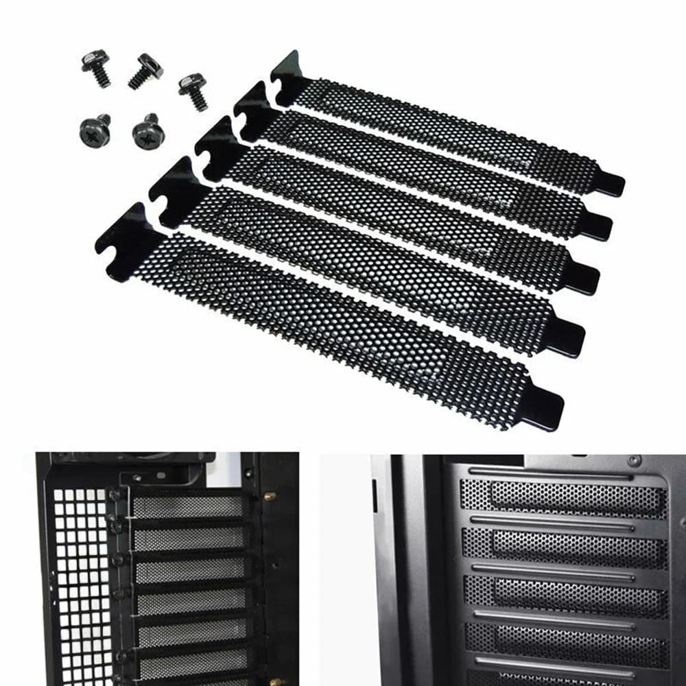 5 PCS PCI fente couvercle anti - poussière filtre baffle acier dur avec vis ordinateur de bureau Shell Bezel foret extension plug - in
