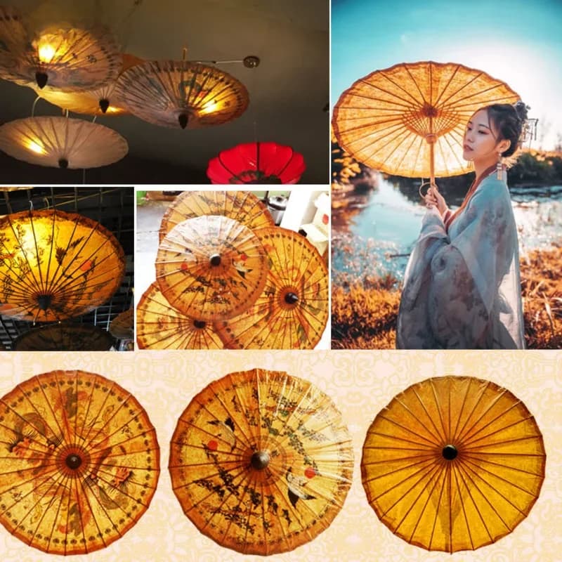 Parapluie ethnique fait à la main en papier huilé, décor de Style chinois Antique, accessoires de photographie, danse Qipao Hanfu, thaïlande