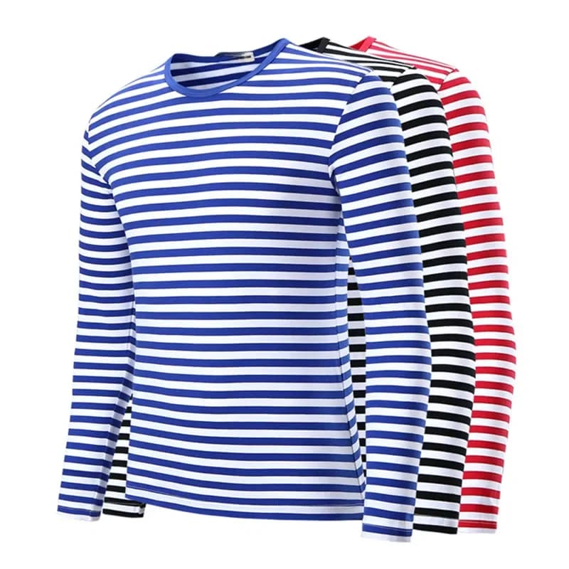 T-shirt à manches longues en coton pour hommes et femmes, vêtements Harajuku, coupe couvertes, haut à rayures, grande taille, mode