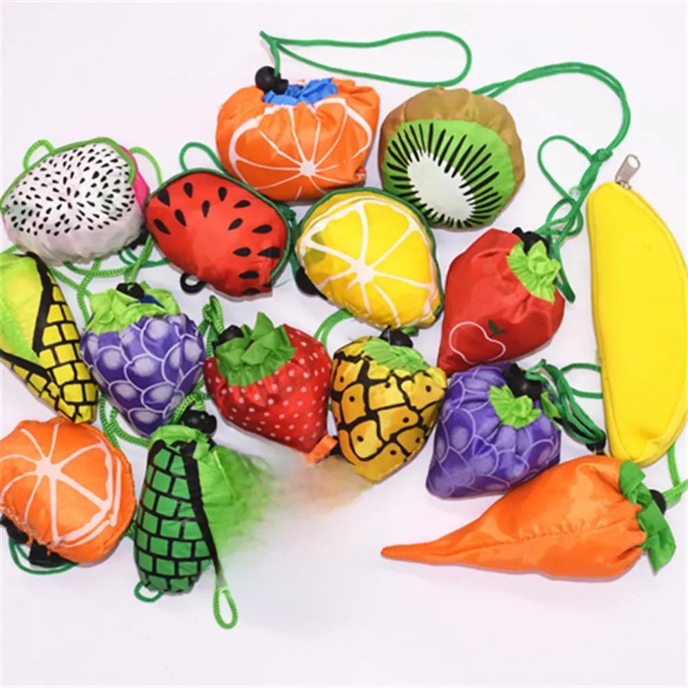 Sac de courses pliable en forme de fruit, sacs à main portables de grande capacité pour femmes, fourre-tout écologique réutilisable, sac cadeau, sac de rangement en Polyester