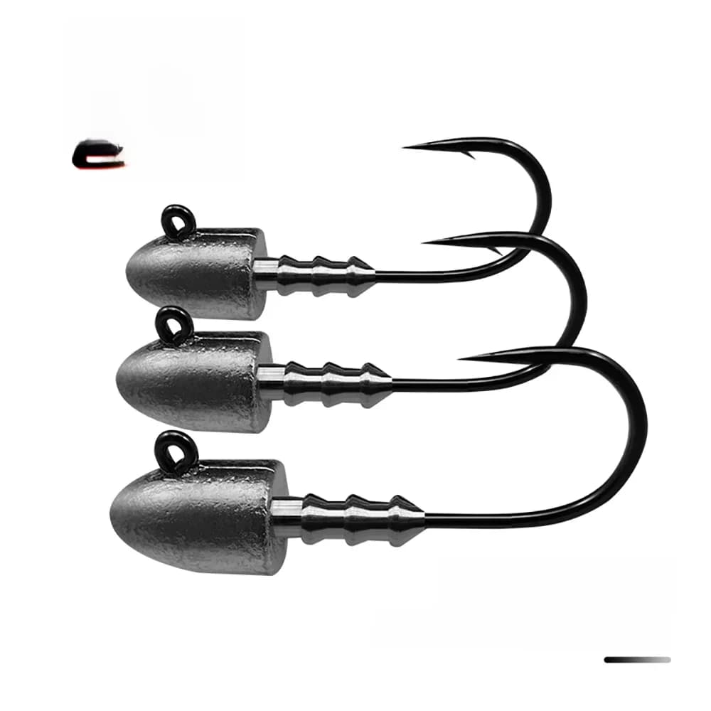 ESFISHING – tête de gabarit à balle, 5 pièces, 2.5g, 3.5g, 5g, 7g, 10g, 3 pièces, 18g, tête de vis, crochet Mustad pour leurres souples, matériel de pêche