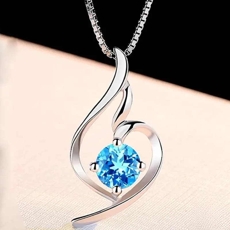 ZDADAN-Collier en Argent Sterling 925 pour Femme, Bijoux de Mariage, Bleu, Mode