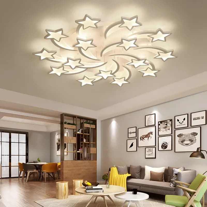 Plafonnier Led en forme d'étoiles, design nordique moderne, luminaire décoratif d'intérieur, idéal pour un salon, une chambre à coucher ou un couloir
