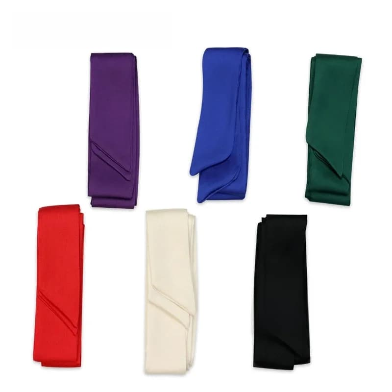 Petit tempérament contracté longue écharpe de couleur pure foulards, femmes printemps et automne mode sac ruban ceinture écharpe maigre