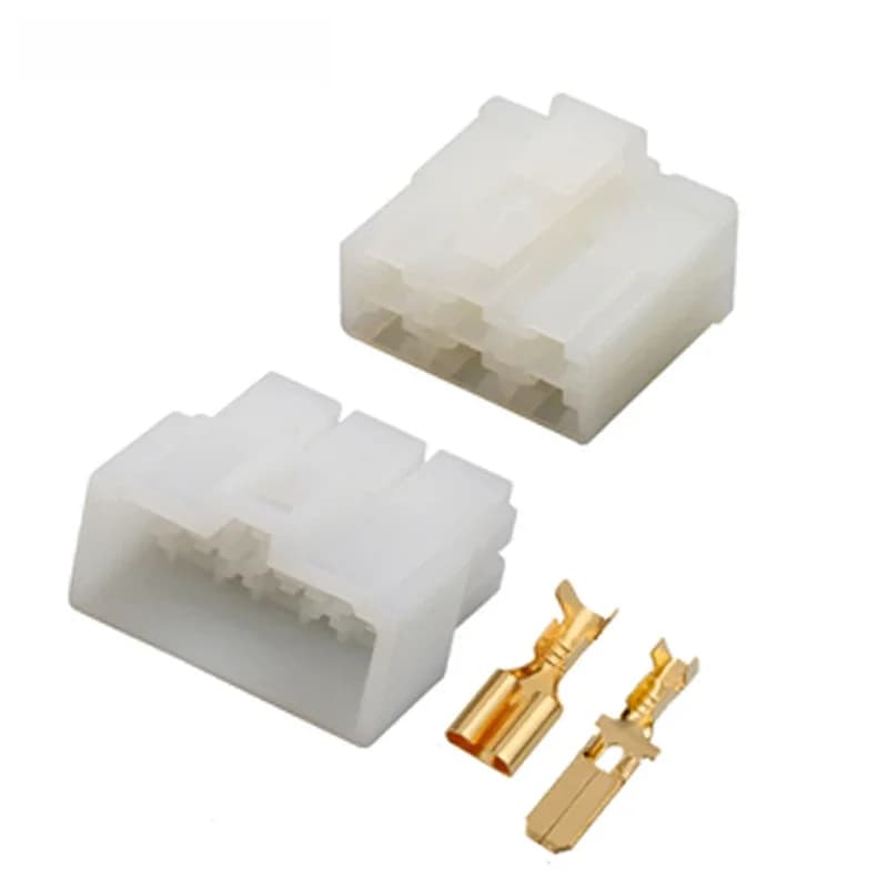 1 ensemble de connecteurs blancs pour câblage automobile, 6 broches, 6,3 mm, 6120-2063 6070-6481, prise mâle-femelle avec bornes