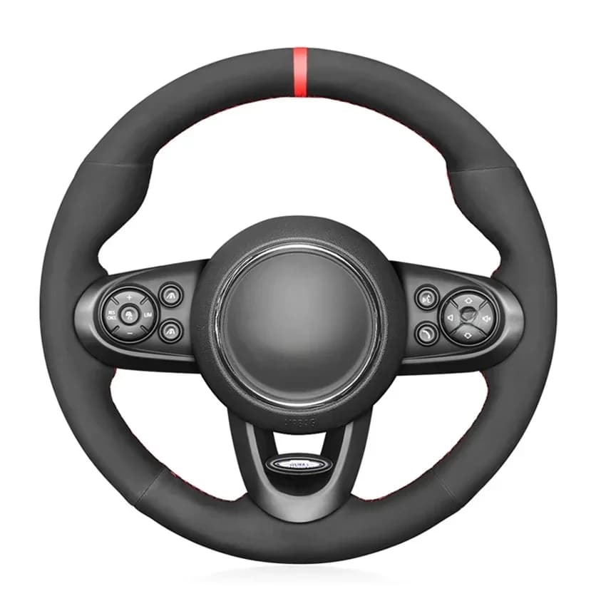 Juste de Volant de Voiture en Daim Artificiel Noir, pour Mini URA back JCW wlman JCW Convertible JCW Countryman JCW 2014-2020