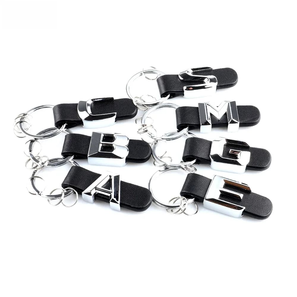 Porte-clés de voiture en métal 3D avec bracelet en cuir, pour Mercedes Benz classe A B C D E G S