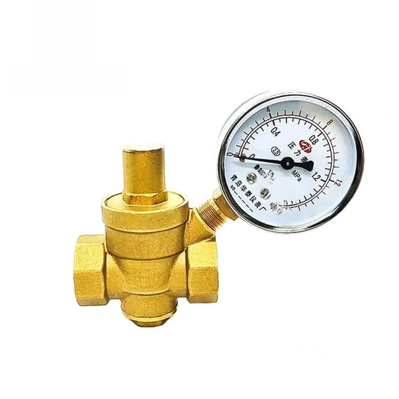 Vanne de réduction d'eau réglable de haute qualité, vanne de régulation de pression à filetage femelle en laiton avec manomètre