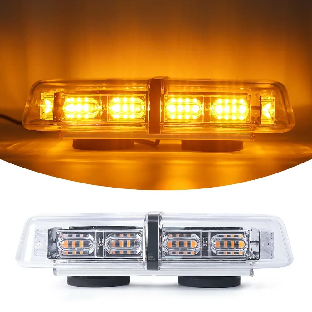 Ambre rouge bleu blanc 48 LED lumières stroboscopiques sur le toit avertissement de danger d'urgence clignotant de sécurité LED Mini barre lumière stroboscopique pour camion