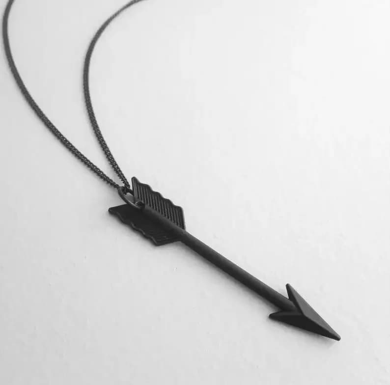 Collier flèche noire Rock ARCHER, grand pendentif classique, longue déclaration bohème, bijoux féminins, cadeau pour hommes, mode, nouveau, 2021