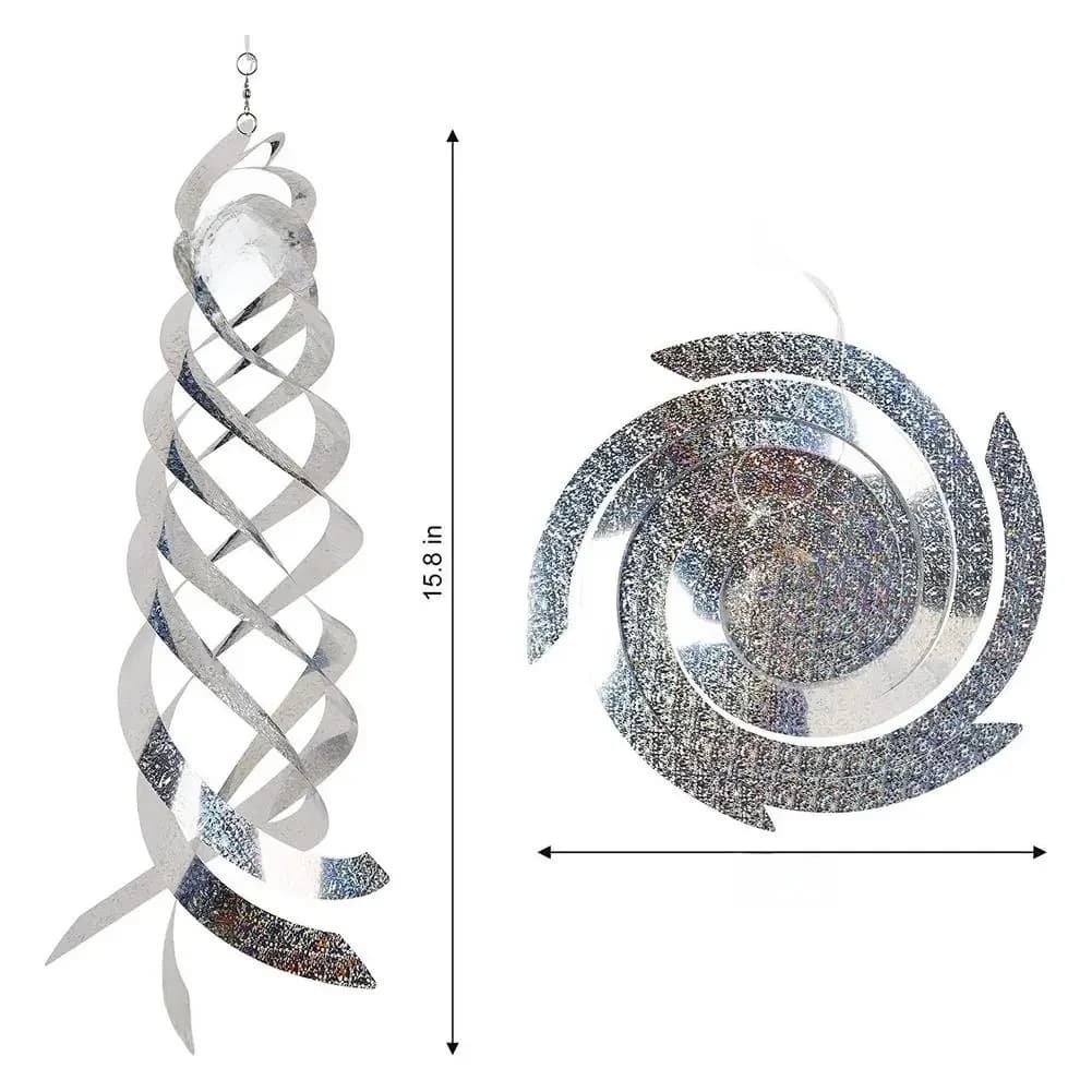 Répulsif à oiseaux en spirale, dispositif répulsif à suspension réfléchissant pour oiseaux, décoration de jardin, épouvantail de cour