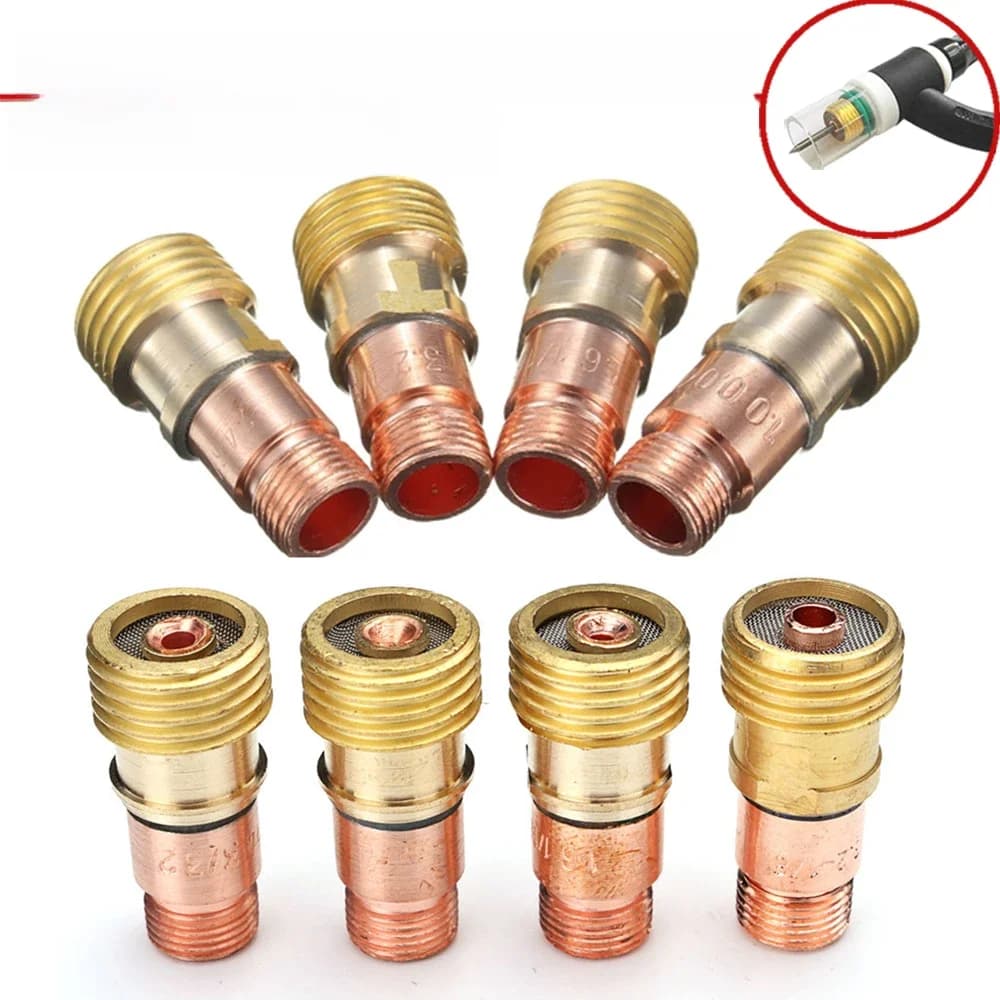 Accessoires de torche de soudage 1.0mm/1.6mm/2.4mm/3.2mm, pinces en laiton Forgelo, corps de connecteur de lentille à gaz trapu pour Tig WP17 WP18 WP26