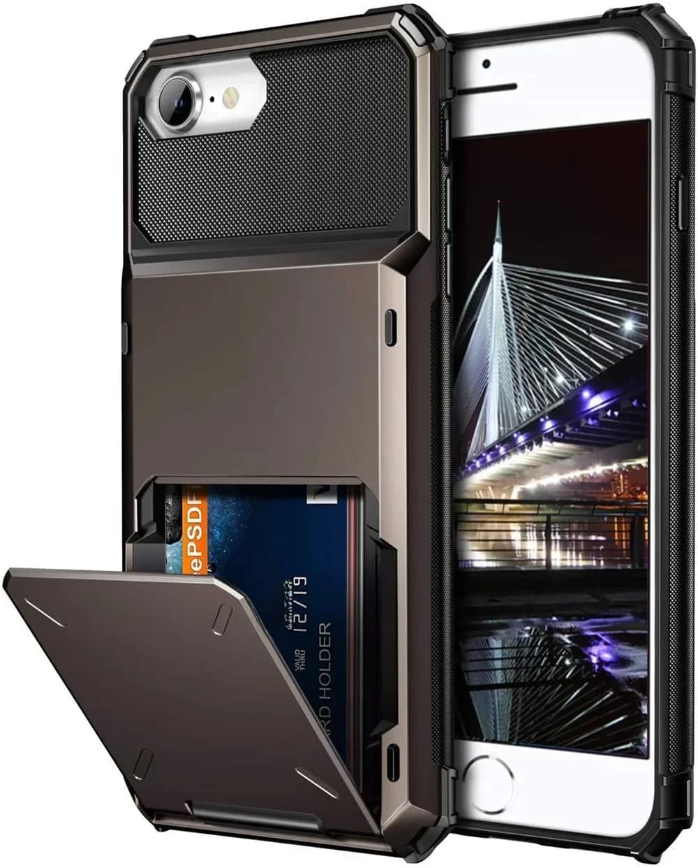 Étui portefeuille pour iPhone SE 2020, SE2, avec porte-cartes de crédit et emplacement pour carte d'identité, compatible avec iPhone SE 2 2020 4.7 pouces A2275 A2296 A2298 Coque