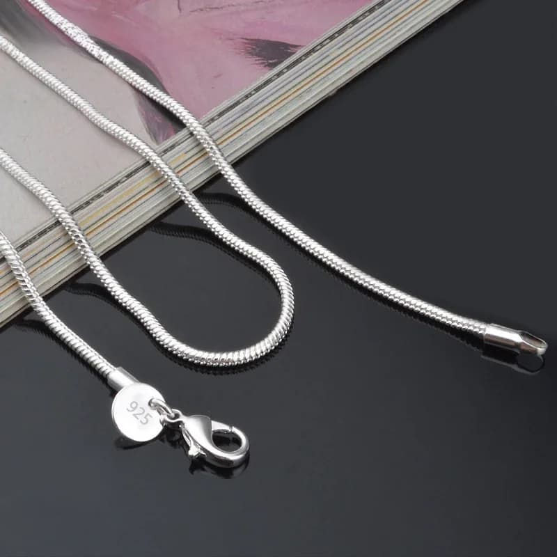 Aravant-Collier en argent 925 pour homme et femme, bijoux fantaisie, cadeaux de salle, 2mm