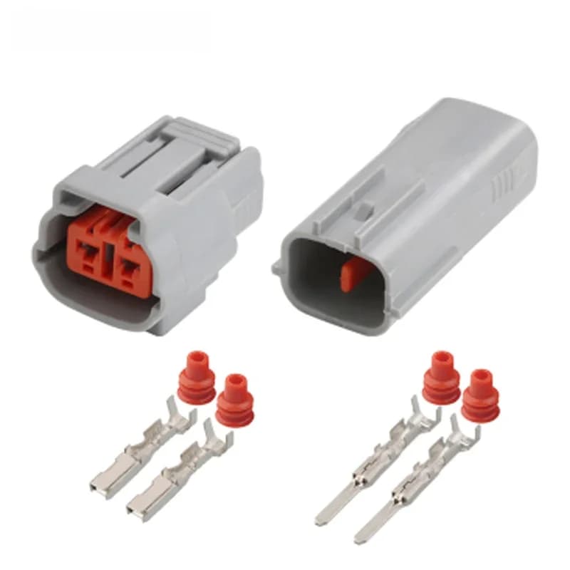 1 ensemble de connecteurs étanches DL Sealed Series 2.3 MM 090 mâle-femelle gris, 2 broches, pour câblage, 6195-0006 6195-0003