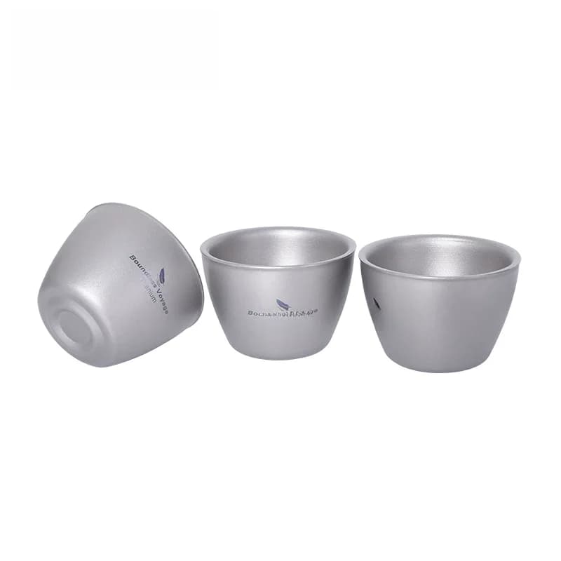 Tasse à thé en titane de 40ml, Mini tasse à saké à Double paroi, tasse à vin, vaisselle de Camping en plein air, verres durables