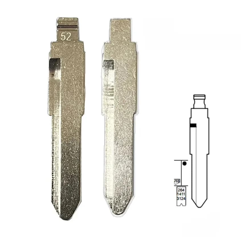 10 pièces 52 # Lame de clé télécommande vierge non coupée en métal HU87 HU133R pour Suzuki Swift, compatible Keydiy KD Xhorse VVDI JMD 52