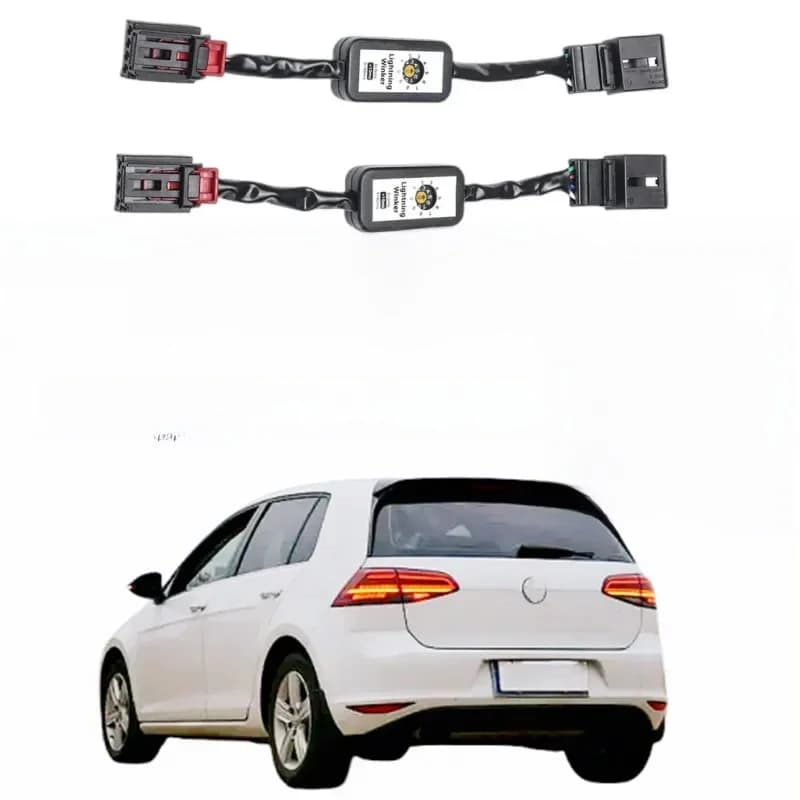Faisceau de câbles pour VW Golf 7, indicateur LED, Module supplémentaire, clignotant dynamique noir, feu arrière gauche et droit, 2 pièces