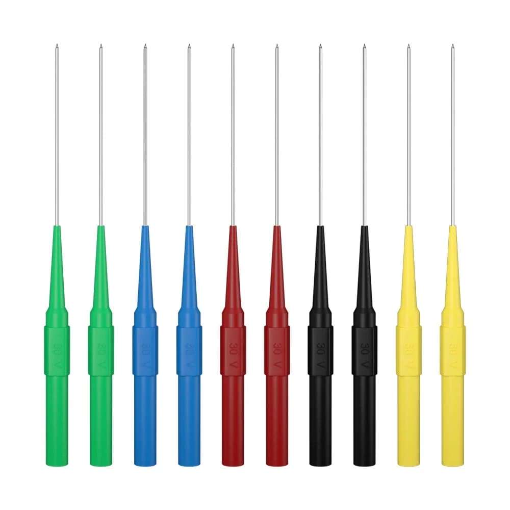 JZDZ 10 pièces Aiguilles de test de 1 mm pour multimètre, sonde de pénétration en acier inoxydable, broche de sonde de 4 mm, outil d'inspection avec prise banane J.30009+