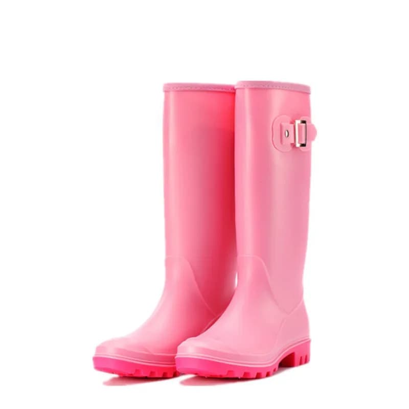 Bottes de pluie antidérapantes pour femmes, chaussures hautes, imperméables, Tube Long en caoutchouc, à la mode