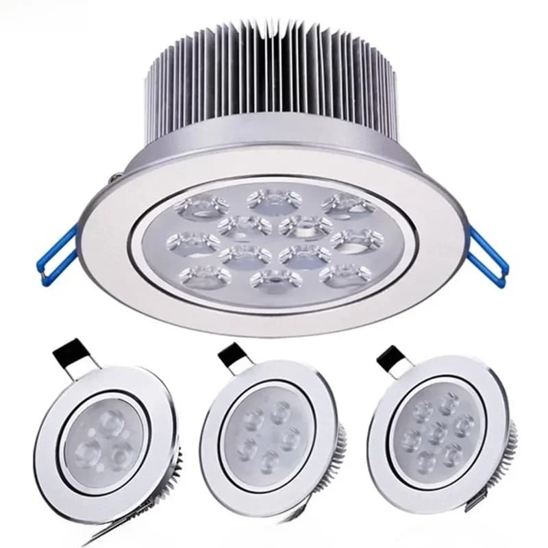 Downlight rond à gradation domestique, projecteur encastré LED haute puissance, spot de plafond, 3W / 6W / 10W / 14W / 18W / 24W / 36W, 110v