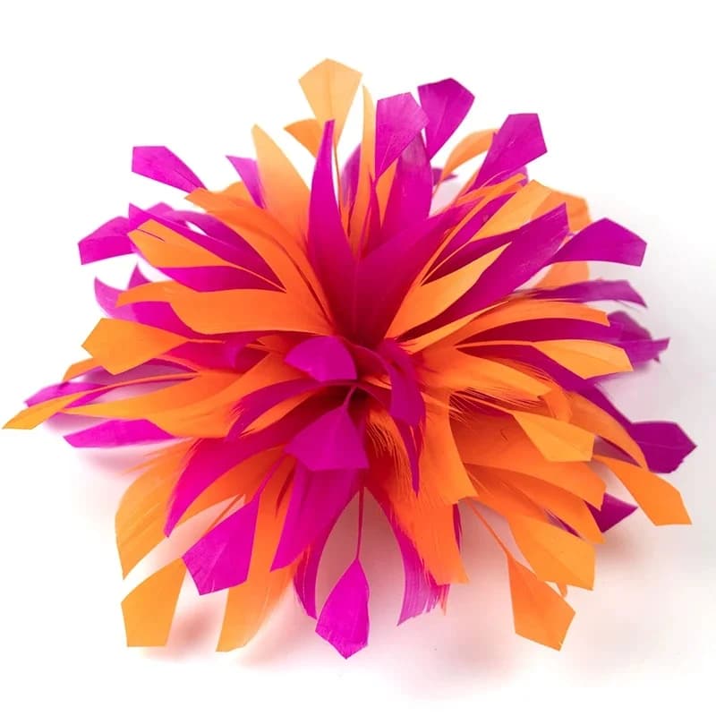 Accessoires pour cheveux plumes Orange rose charmant chapeau de fleur pour femme pour bal de Cocktail bandeau de mariage chapeaux Plumes 1 pièces