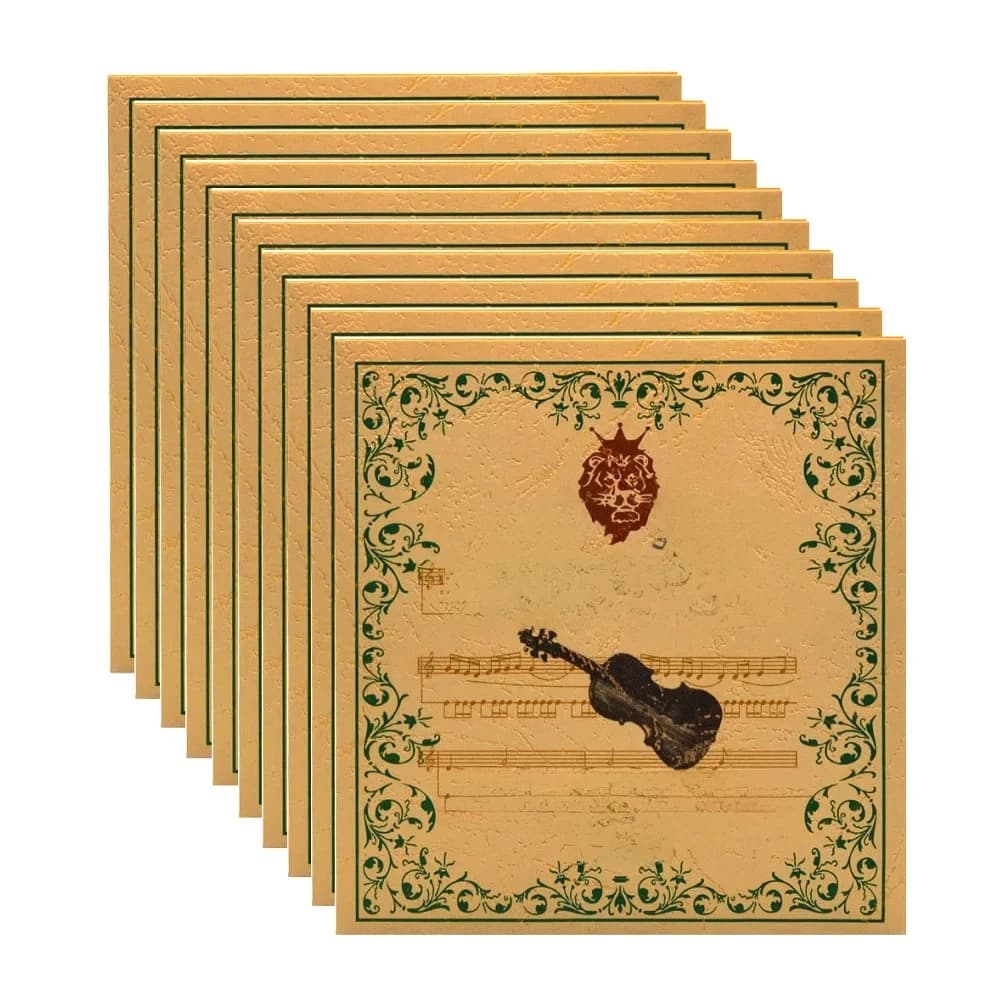 Paquet de 10 cordes de violon King Lion, alliage de cuivre-Nickel enroulé, noyau en acier allié 010-033, pièces de violon