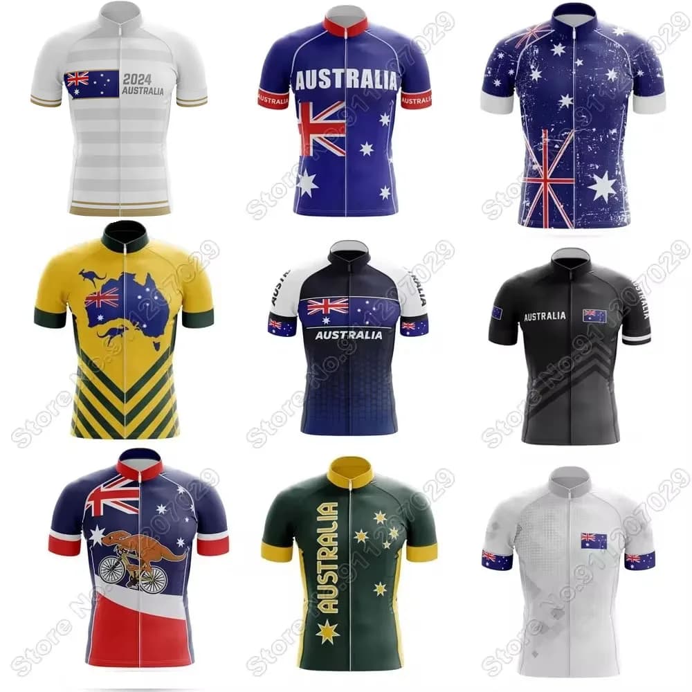 Maillot de cyclisme de l'équipe nationale australienne pour hommes, vêtements de vélo de montagne, chemises de vélo de route, haut de course de vélo, vêtements d'été, 2024
