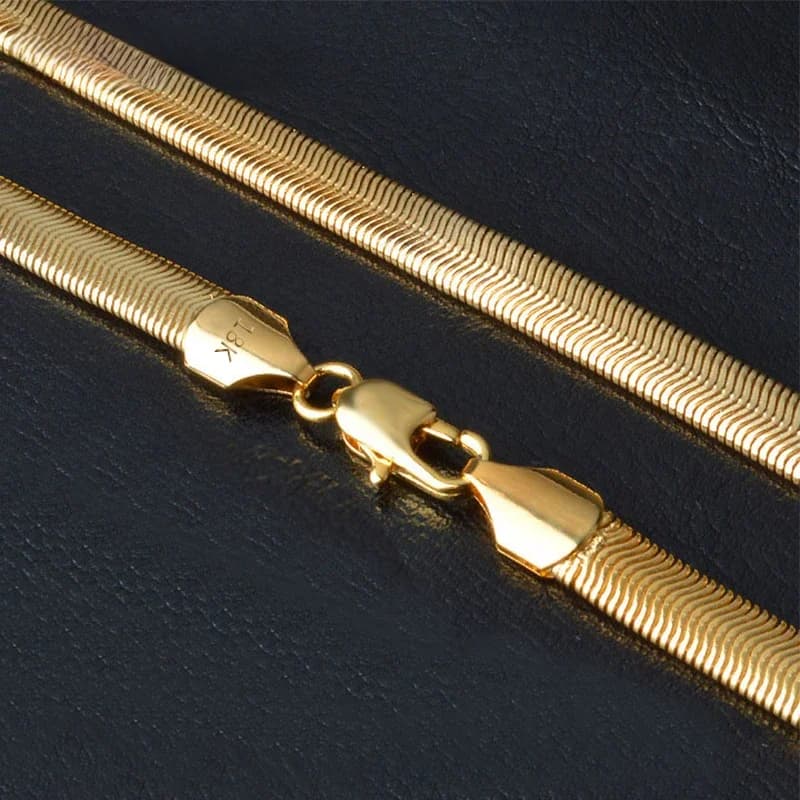 Aravant 925 argent 18K or 6MM serpent chaîne collier pour hommes femmes bijoux de mode