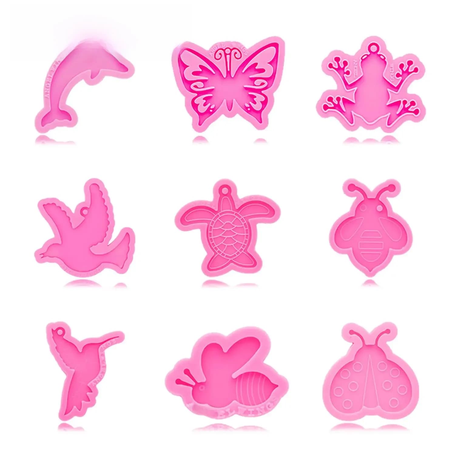 DY0400 insecte papillon, abeille, colombe, poisson rouge colibant oiseau porte-clés moule résine, poulpe tortue dauphin Silicone chocolat moule