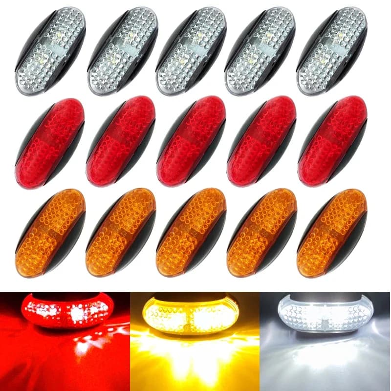 Lumière LED à diode iodée nar, feu de position latéral, dégagement de remorque, accessoires de camion, 10-30V, 10 pièces
