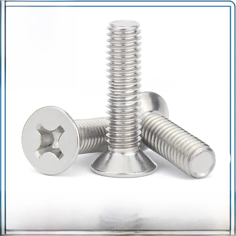 Vis à tête cruciforme en acier inoxydable, 2,2 à tête plombée, seau plat, Phillips, UNC, UNF, 2, 3, 4, 6, 8, 10, 12 #, 5/32-32, 1/4-20, 5/16-18, 3/8-16, 2 pièces, 50 pièces