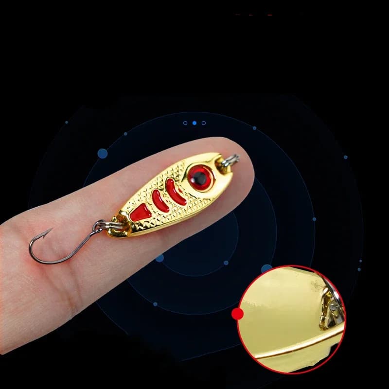 1 pièces Mini leurre en métal 1.5g 2.5g 3.5g 5g appât dur Point rouge lumineux mouche matériel de pêche Wobblers Isca cuillère artificielle pêche