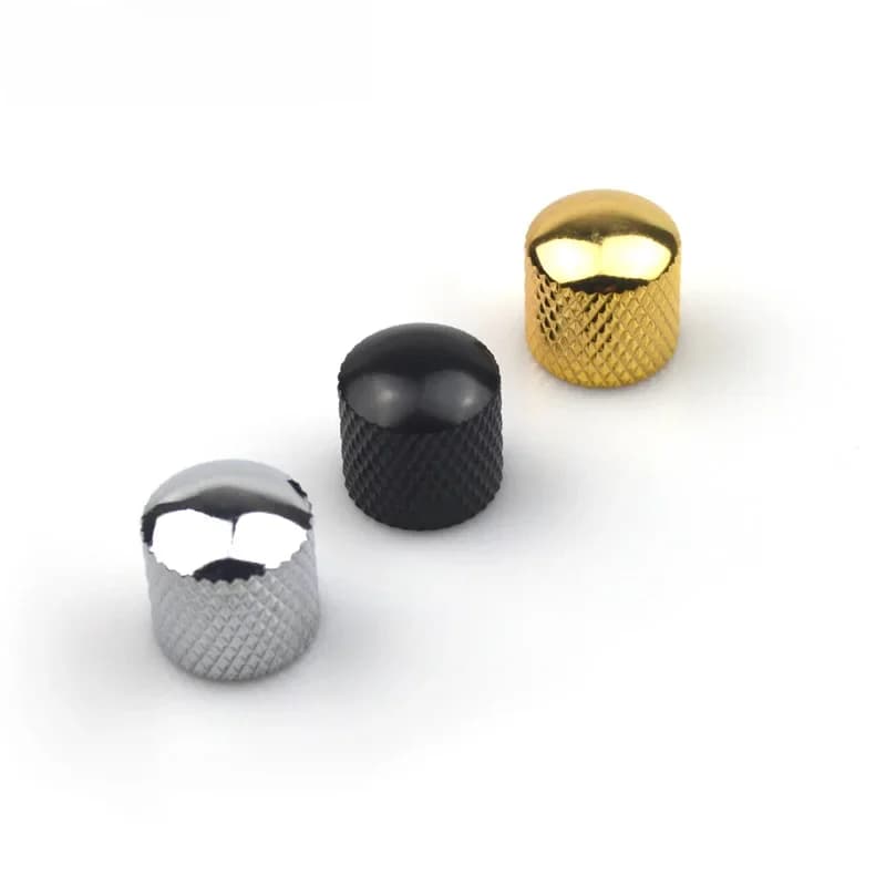 Boutons de contrôle de potentiomètre pour guitare électrique basse, 2 pièces, 6MM, dôme en métal