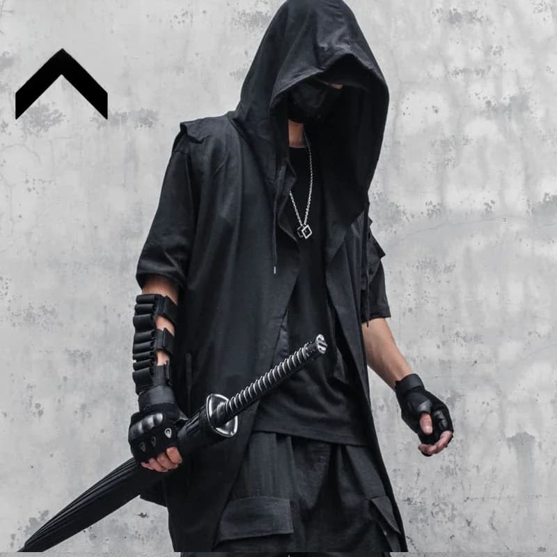 11 BYBB'S noir foncé à capuche assistant gilet manteau hommes 2025 automne été sans manches veste décontracté hommes manteau Techwear WB184