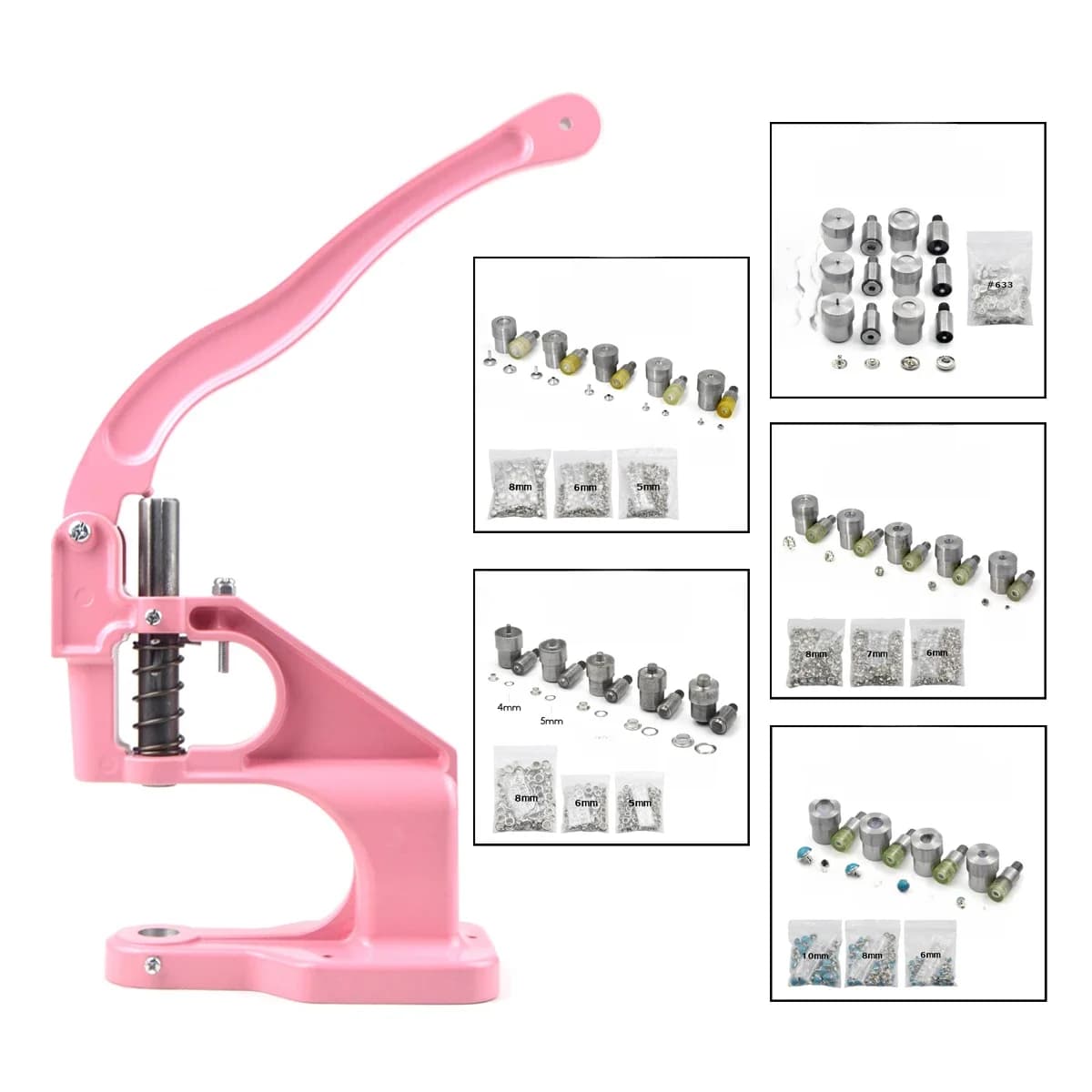 KALASO – presse à main précise rose, pour œillets ou Rivets à Double capuchon, boutons-pression, matrices, outil de moule, fournitures artisanales de bricolage