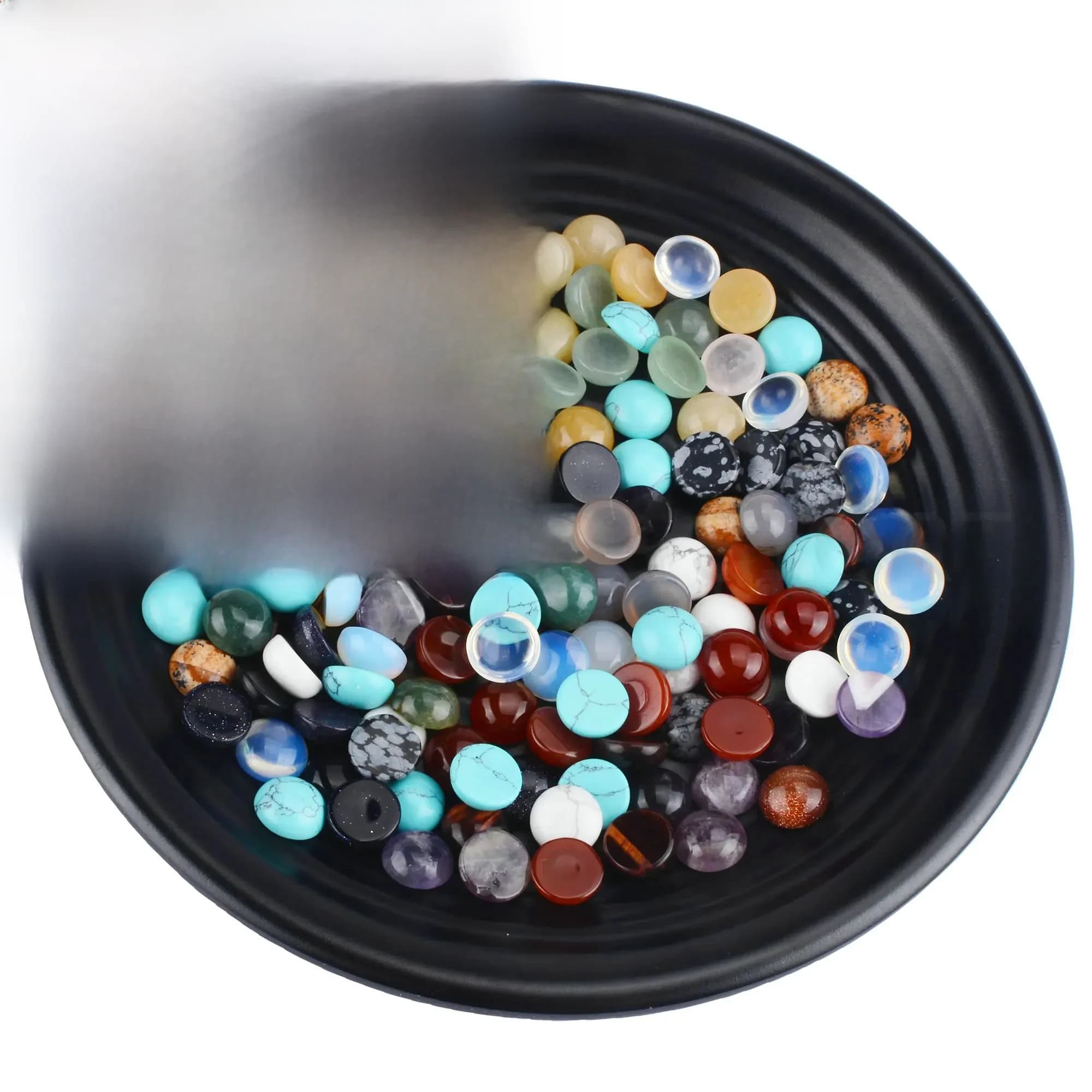 Cabochon Rond en Pierre Précieuse Naturelle pour Boucles d'Oreilles, Clip, Dos pio, Demi Perles, 4mm, 6mm, 8mm, 10mm, 12mm, 18mm, 20mm