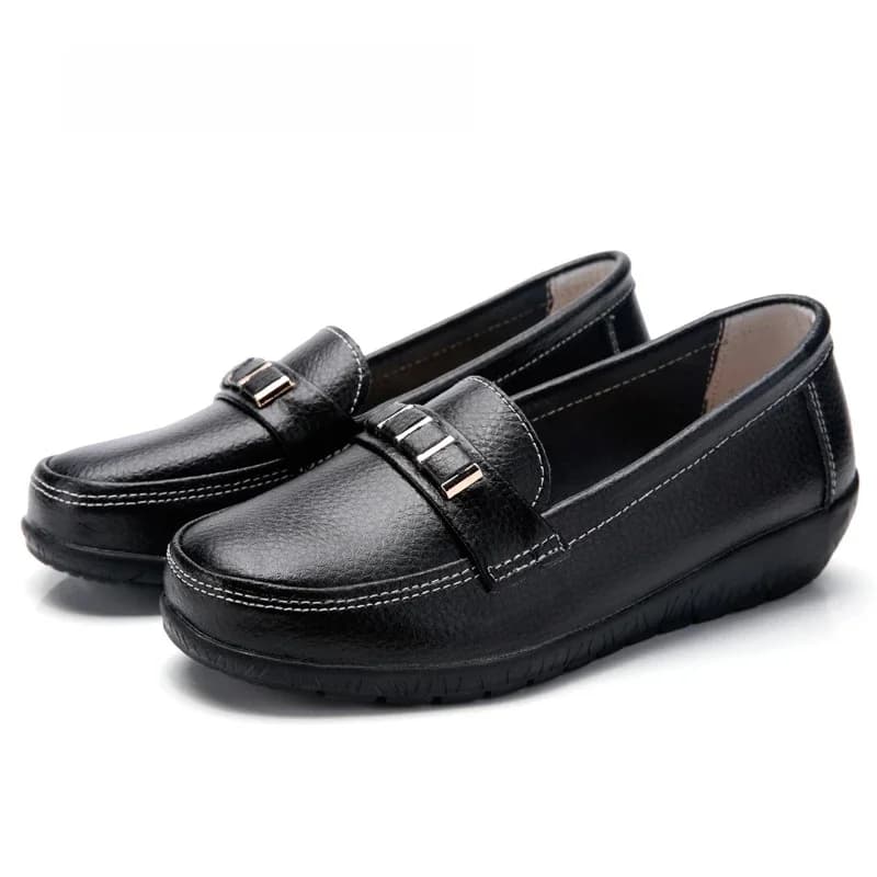 WOIZGIC femmes mère fille dames en cuir véritable chaussures plates plate-forme mocassins sans lacet grande taille 42 43 44 printemps