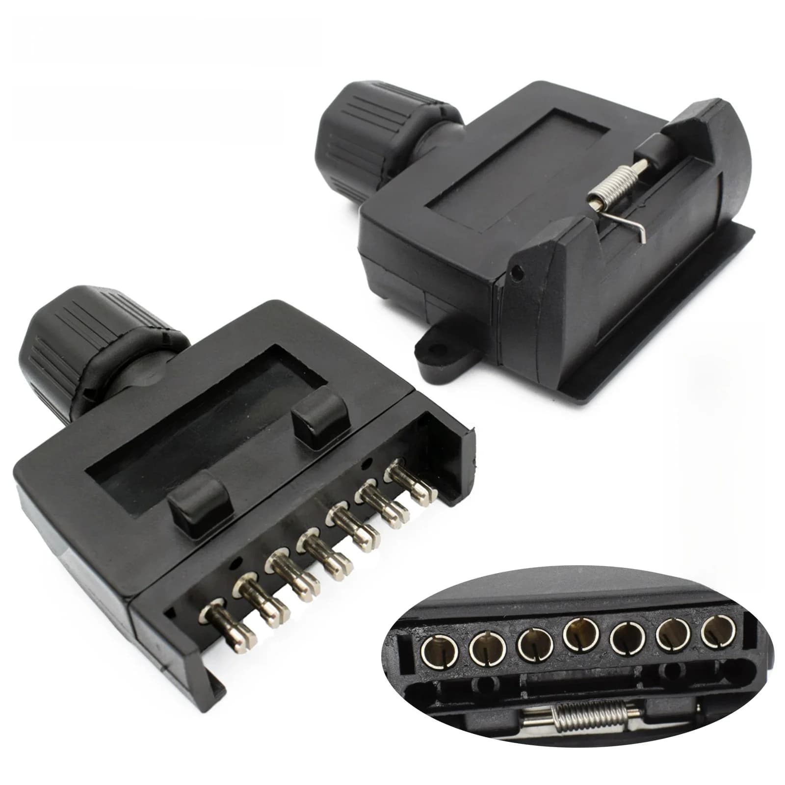 Ensemble de prises mâles et femelles pour remorque plate, pièces de caravane, 7 broches, adaptateur de camion en plastique à 7 voies, connecteur électrique 12V