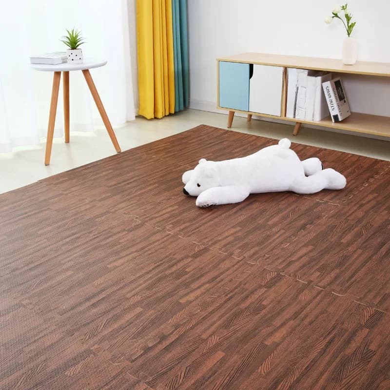 Tapis de Puzzle de jeu en bois pour bébé, mousse EVA souple, épissure de sol, tapis pour enfants imbriqués, décoration de salon, tapis rampant