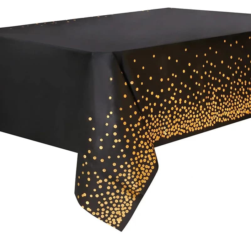 Nappe de Décoration à Pois Noirs Bronzants, Couverture de Table de Poulet, localité, Or, Argent, pour Anniversaire, Mariage, Banquet