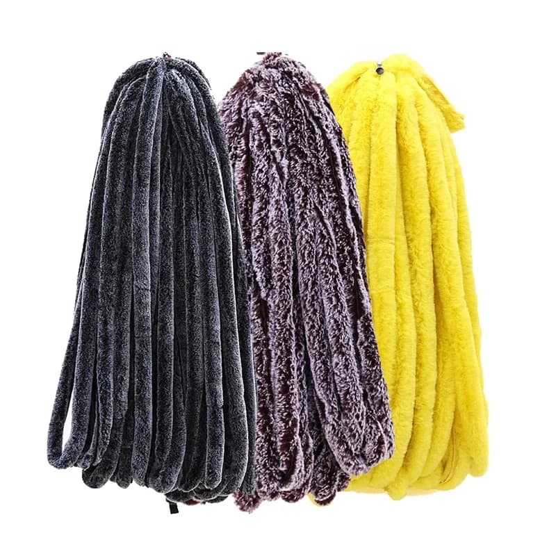 Ruban en fausse fourrure de lapin 10 m/ensemble, pour garniture de vêtements, accessoire, bandes de fourrure artificielle, manteau, capuche, chapeau, bricolage, matériel de vêtement moelleux
