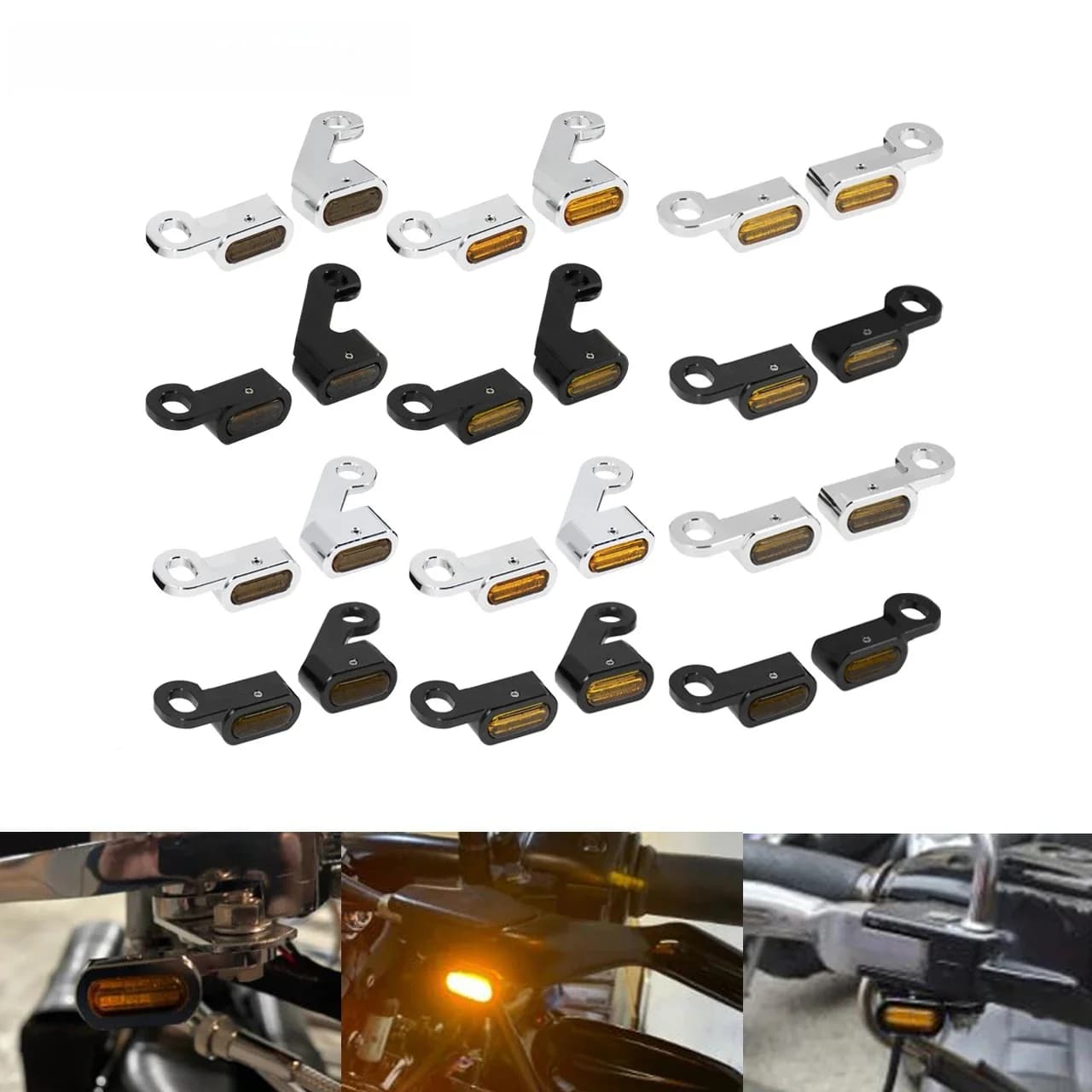 Clignotant LED ambre pour moto, Mini indicateur lumineux de course pour Harley Sportster XL Softail Touring