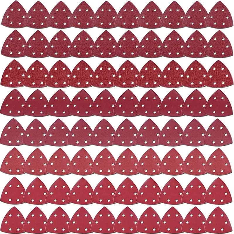 Disque de ponçage triangulaire, ponceuse Delta, papier de verre à boucle et crochet, outils convertibles pour ponçage, grain 40-2000, 90mm, 80 pièces, 40 pièces
