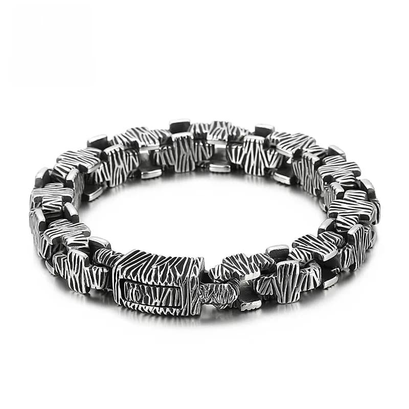 Kalen – Bracelet à breloques Vintage pour homme, bijou en acier inoxydable 316L, Texture croisée, cadeau de vacances