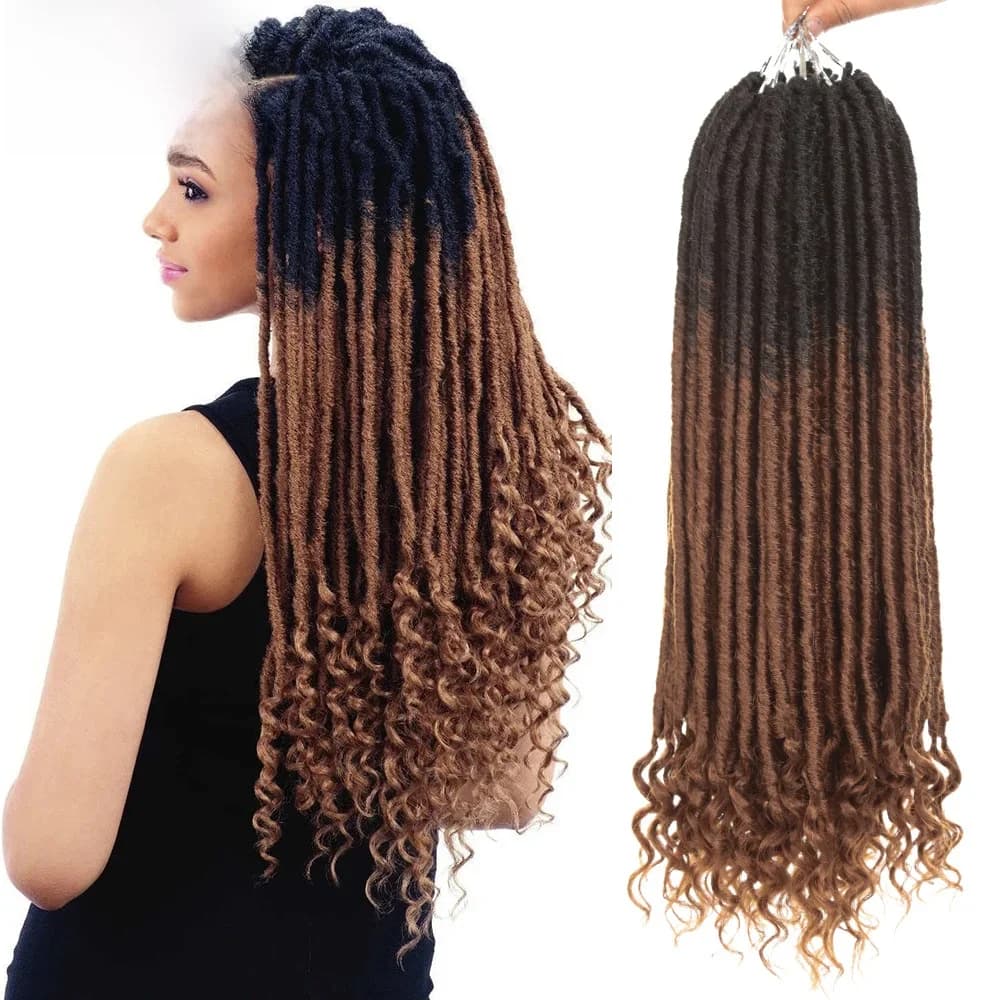Soul Goddess Faux Locs Crochet tresses cheveux doux naturel synthétique tresses Dreadlocs 20 "18 brins/paquet avec extrémités Extensions bouclées