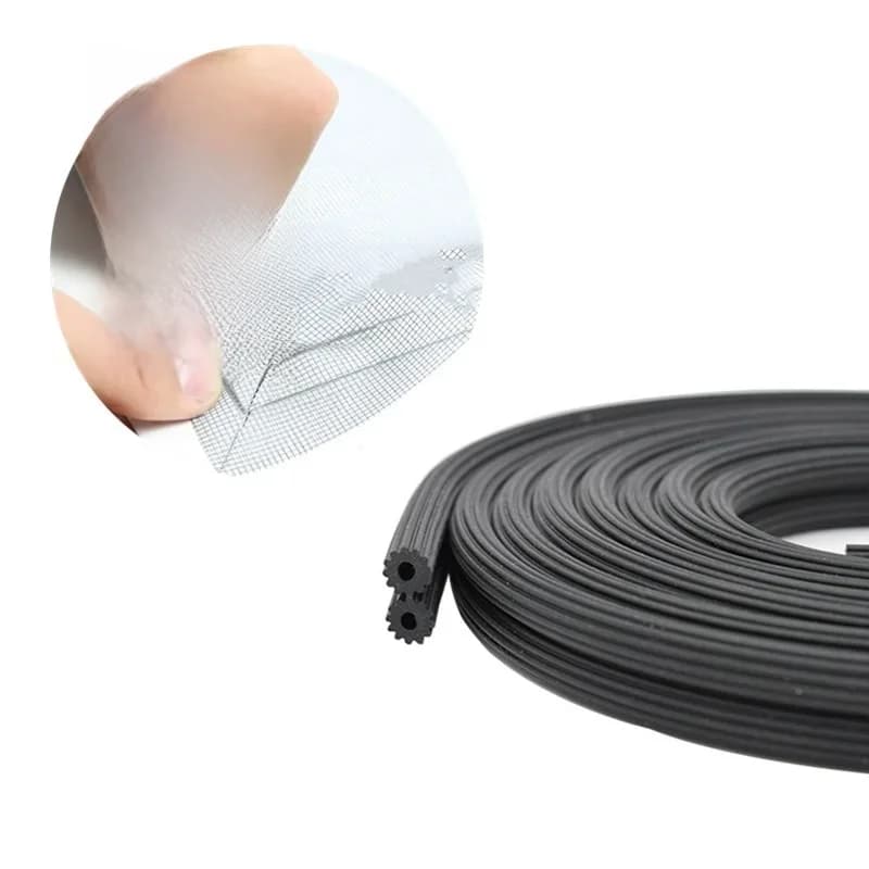 Bande d'étanchéité en caoutchouc de Silicone pour fenêtre, 2-4M, pour écran de porte, tissu en maille, ruban adhésif, accessoires fixes, matériel d'étanchéité anti-moustiques