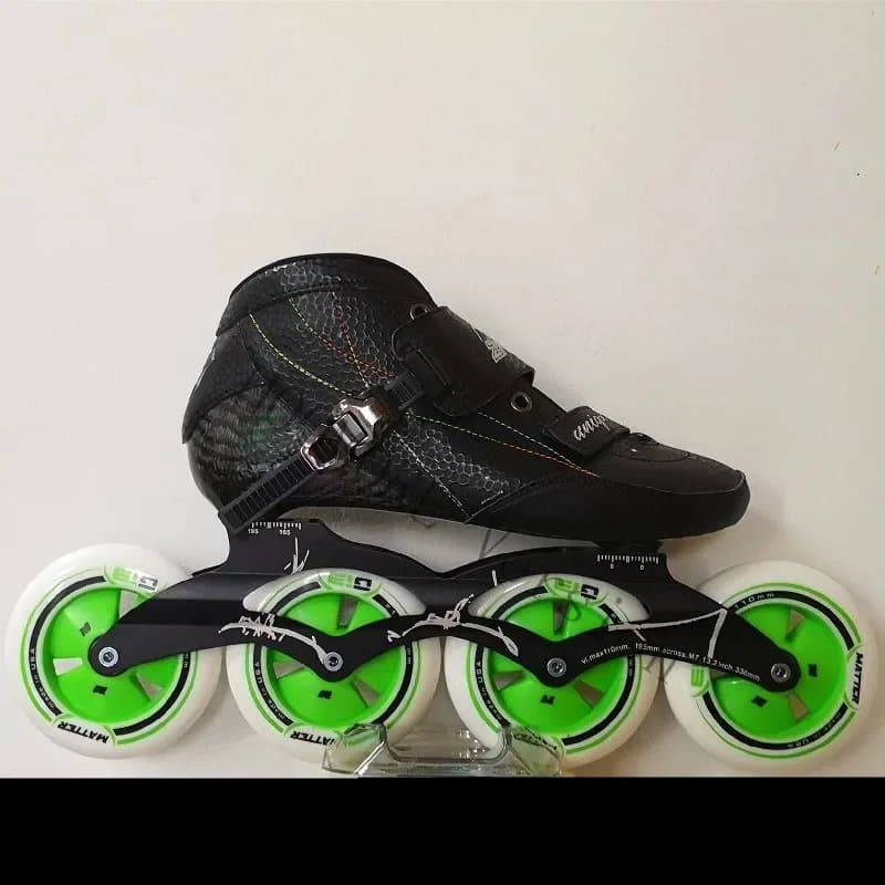 Bottes de patins de vitesse en ligne en fibre de carbone, 2 couches, base de patinage CNC, F1 Matter Gi3 Roller Wheel 90mm, 100mm, 110mm