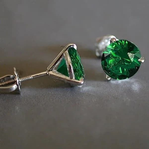 Boucle d'oreille grenat couleur argent Sterling 925 massif, émeraude naturelle et diamant blanc, pierres précieuses, bijoux Bizuteria en argent 925, Oorbellen